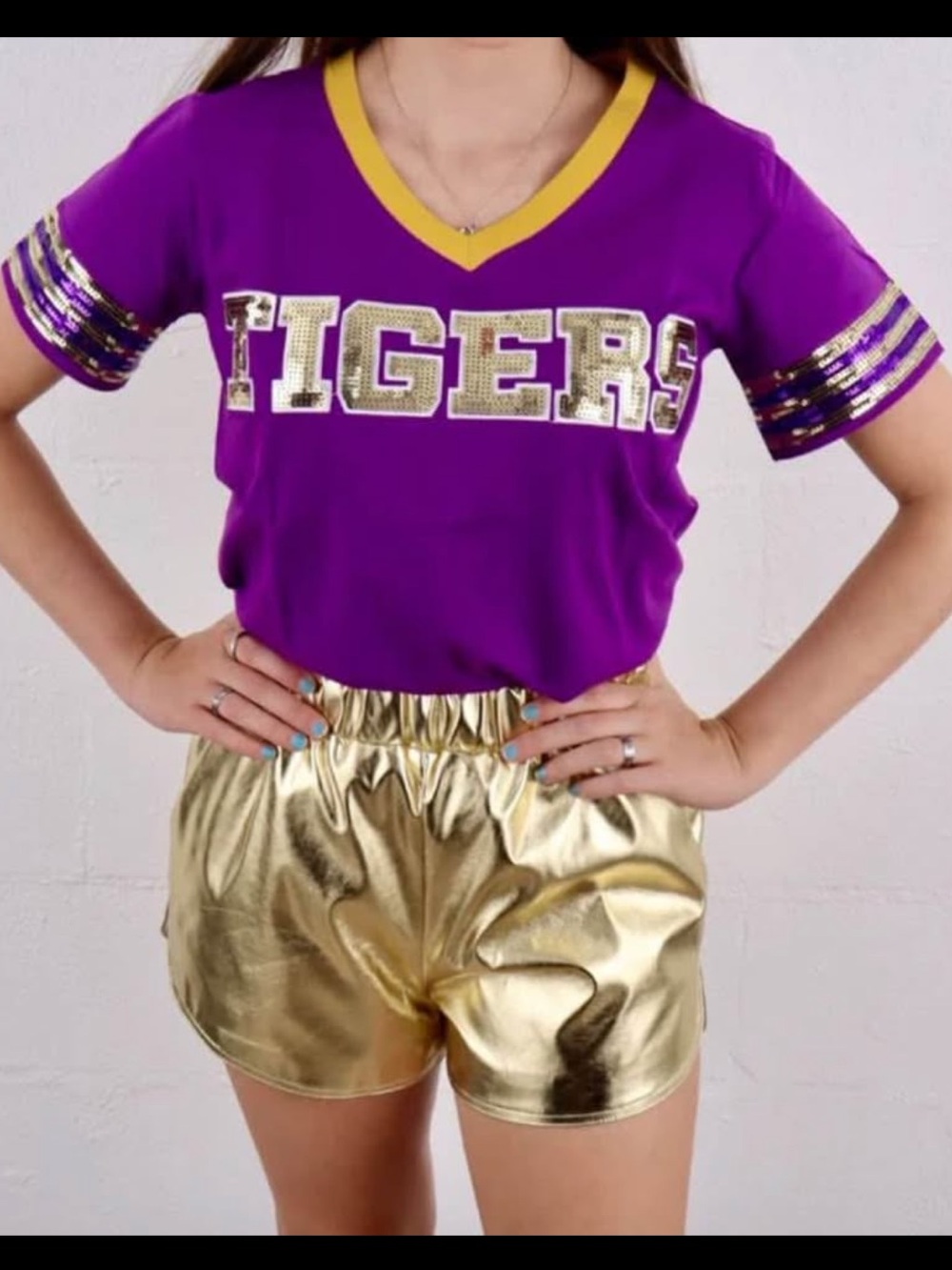 LSU Gold and Purple Metallic Top